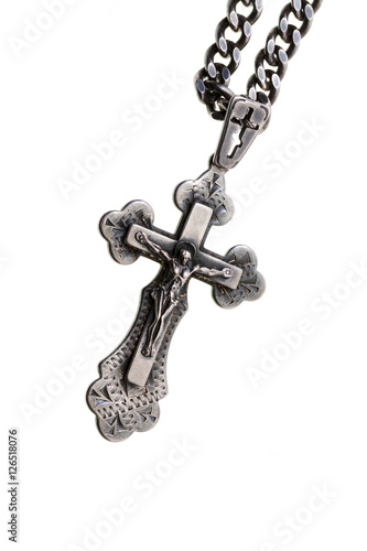 Silver orthodox cross