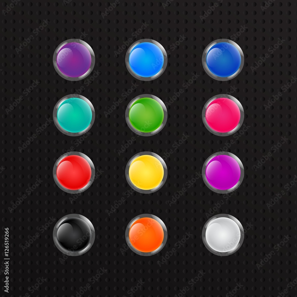 Set of the gloss colorful buttons