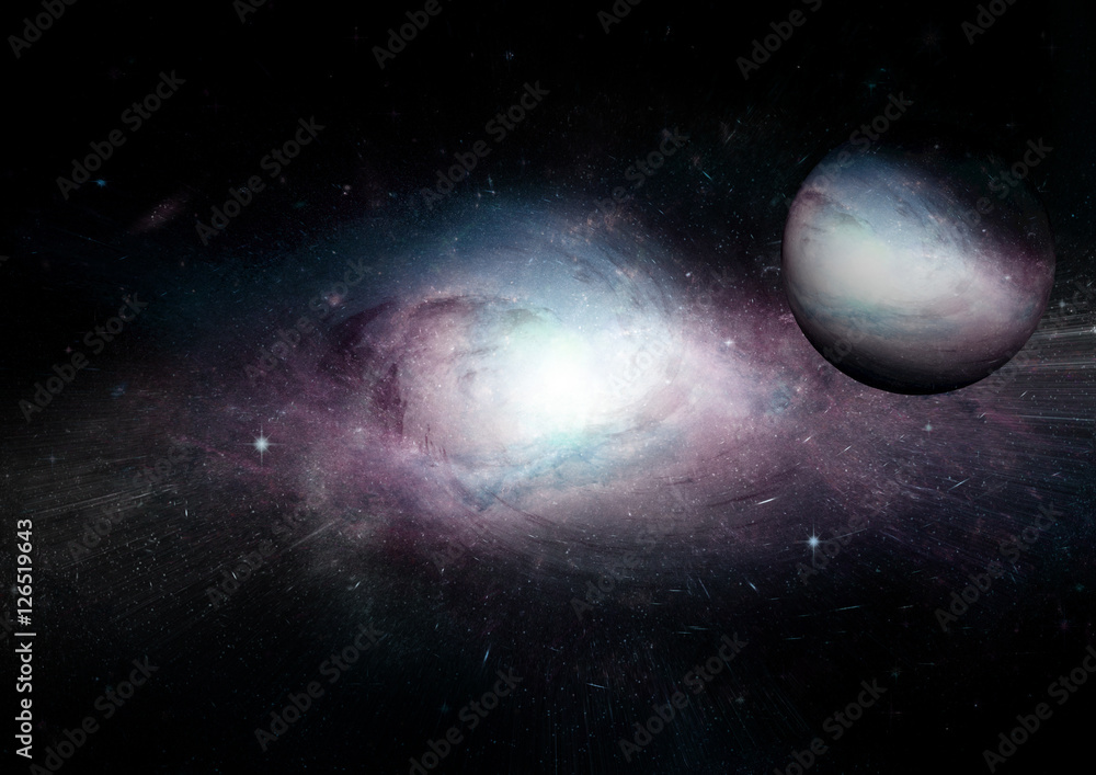 Stars, dust and gas nebula in a far galaxy Stars, dust and gas nebula in a far galaxy
