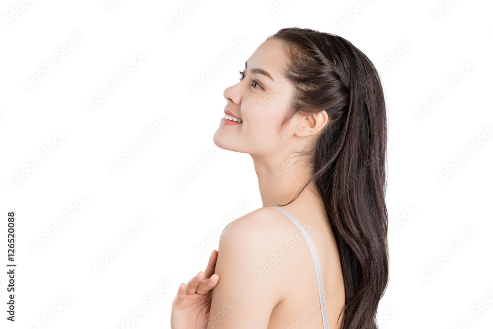 Young beauty Asian woman with healthy skin and eyes care concept Young beauty Asian woman with healthy skin and eyes care concept