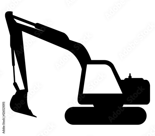 icon excavator isolated on white background