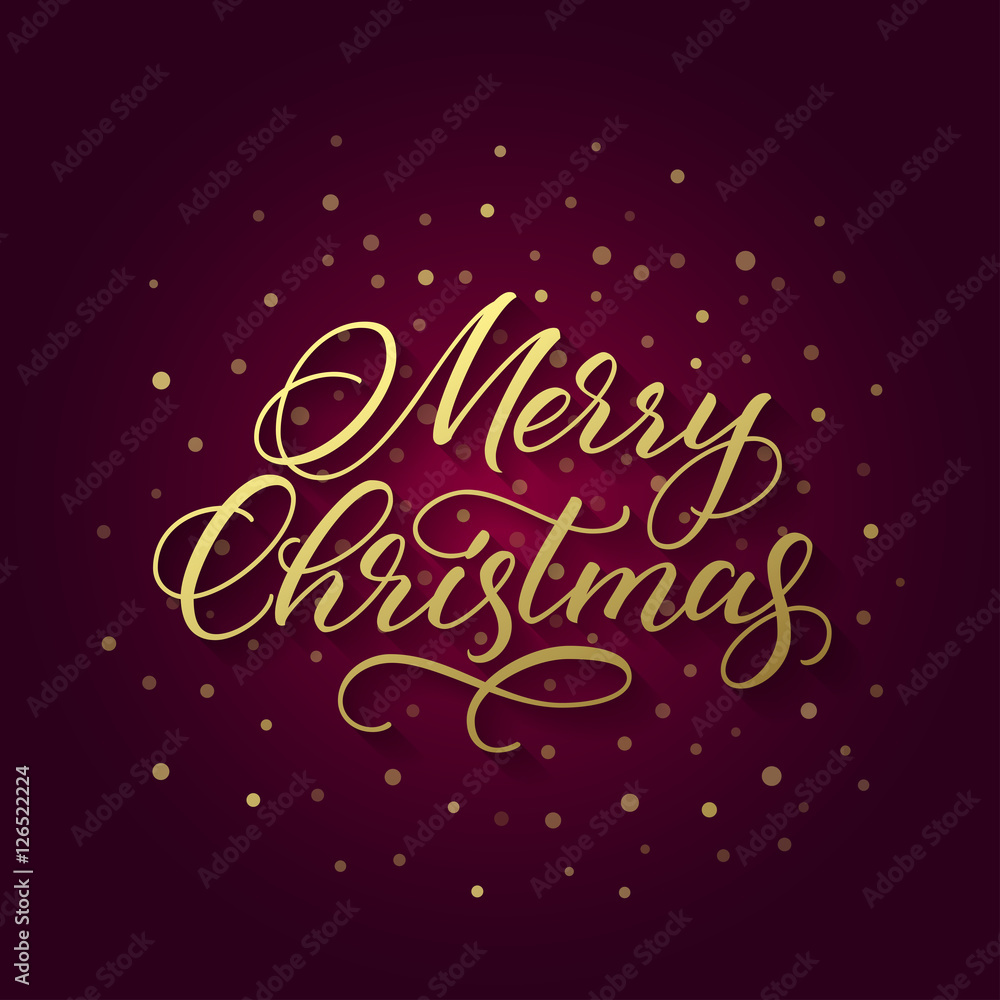 Merry Christmas calligraphic greeting card