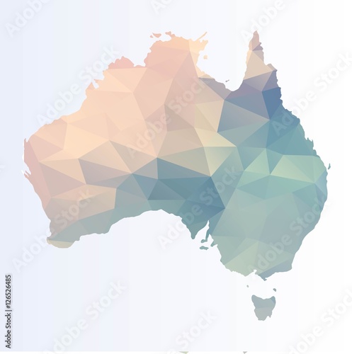 Fotografie Polygonal map of Australia