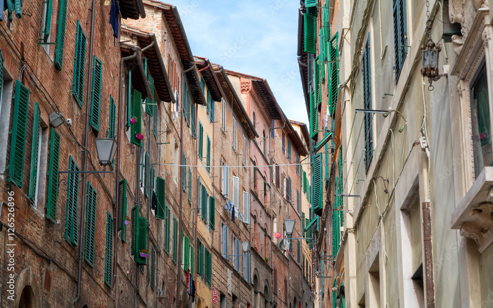Siena charming narrow streets medieval town