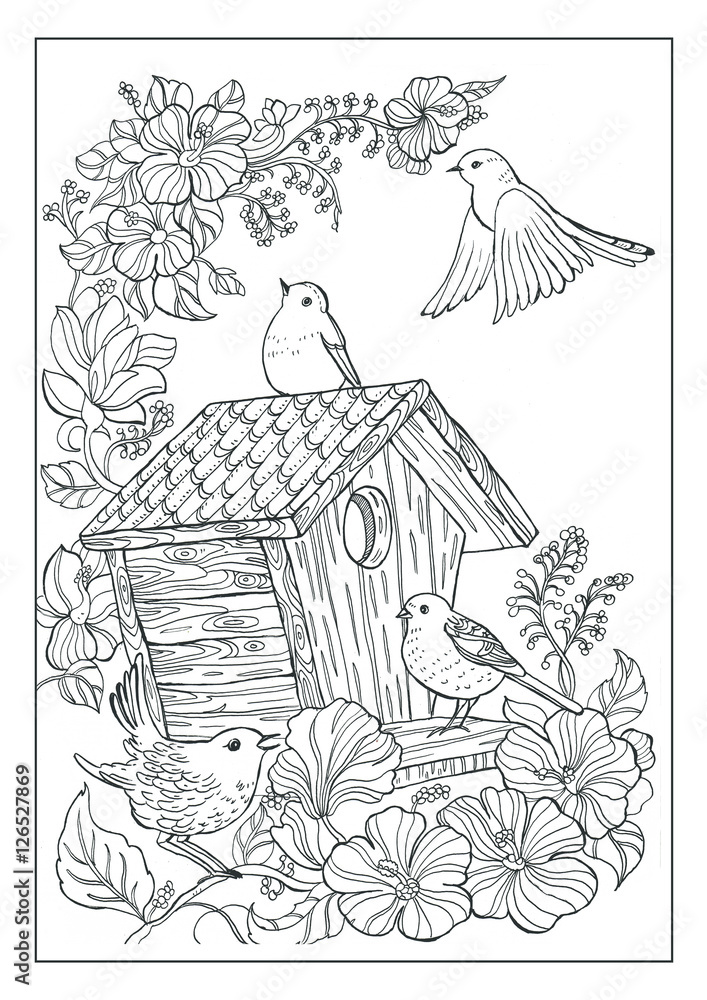Birdhouse Coloring Pages Print - 1000 F 126527869 DBC1VKGLYsbtrDrM0GDyB9EyNWV5Jf9n 