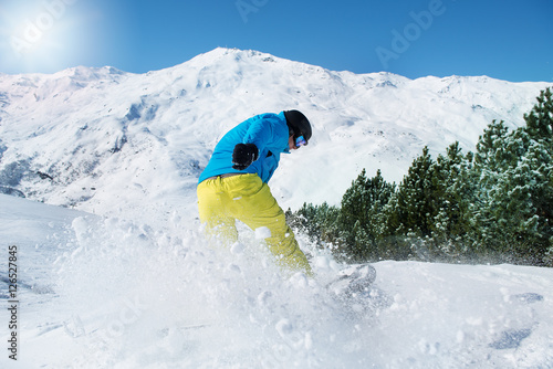 Snowboarder at a ski resort