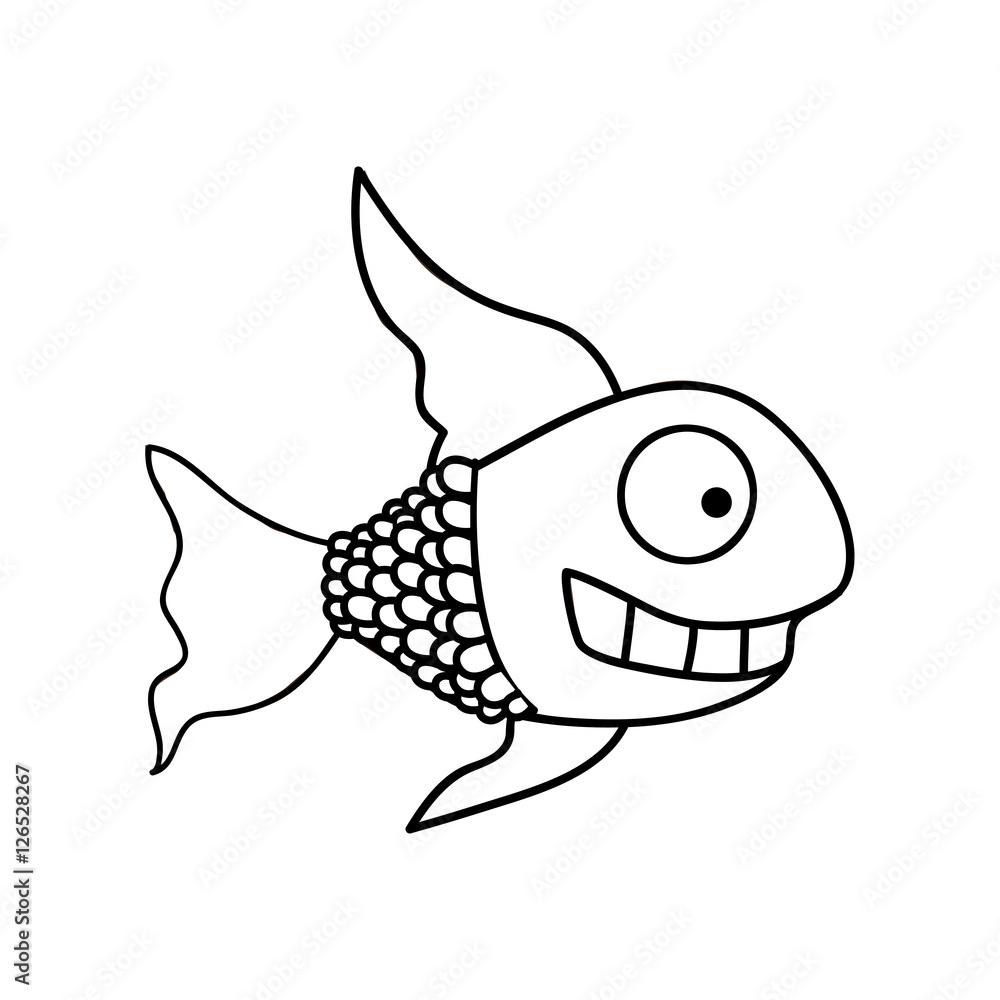 Obraz premium fish cartoon icon image vector illustration design