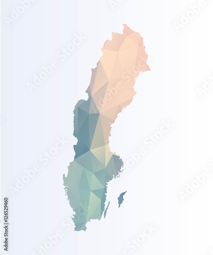 Foto Polygonal map of Sweden