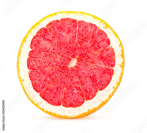 Half grapefruit citrus fruit fresh and juicy isolated on white b