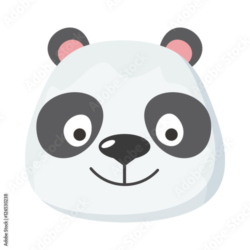 Panda Face Vector Illustration in Flat Design