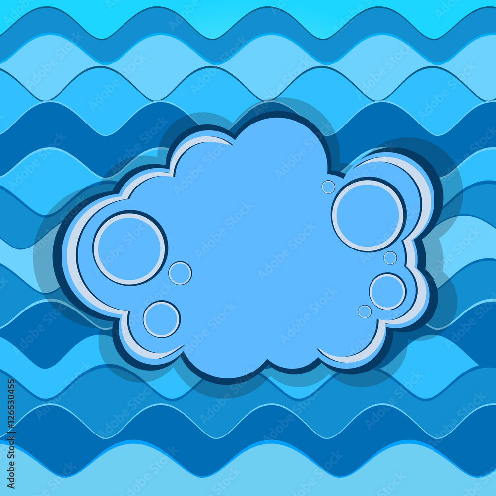 Abstract background with blue waves and a banner Abstract background with blue waves and a banner