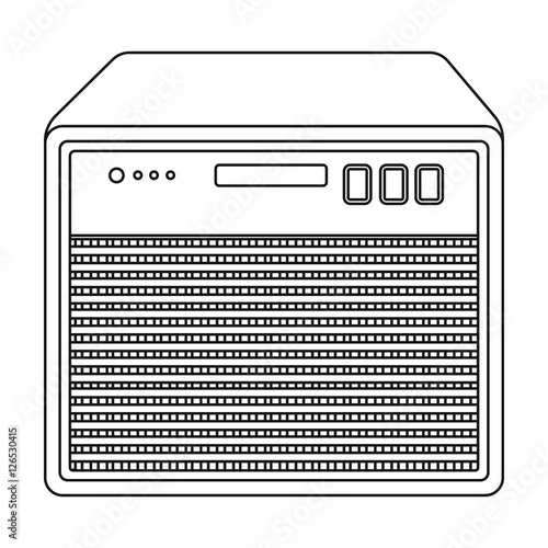 Guitar amplifier icon in outline style isolated on white background. Musical instruments symbol stock vector illustration