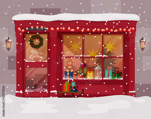 Christmas gift or presents shop, store