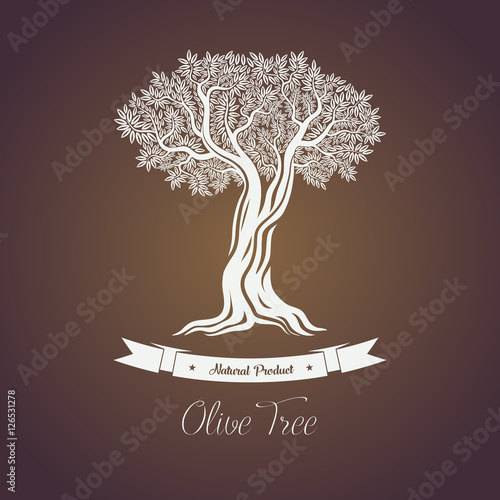 Natural oil tree logo for olive grove.