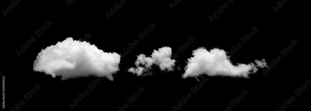 Clouds on black background