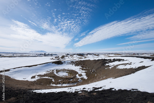 Winter landscape around Hverfjall, Lake Myvatn, Iceland