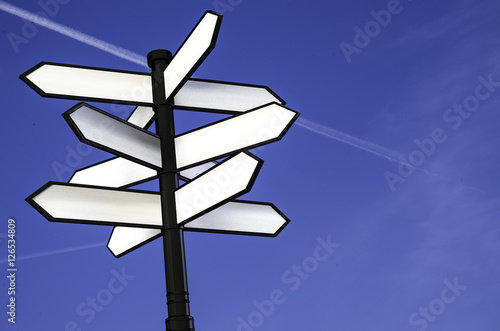 direction signpost with blank spaces for text 3d illustration