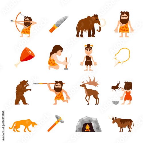 Stone Age Icons Set 