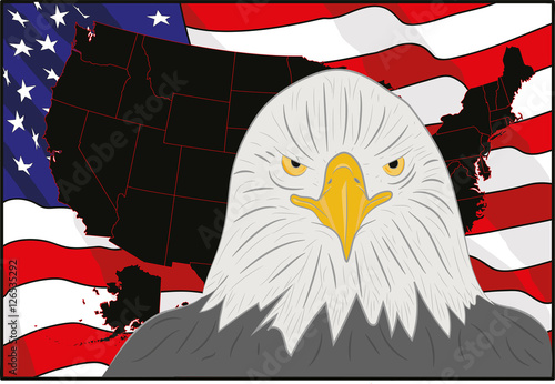 A background featuring American eagle and stars and stripes background. on the of the independence of America. vector illustration
