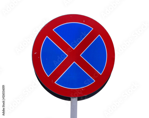 No parking and no stopping traffic sign isolated © bennian_1