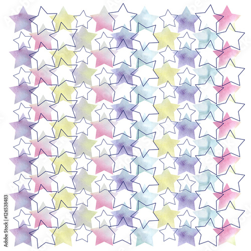 Watercolor stars pattern
