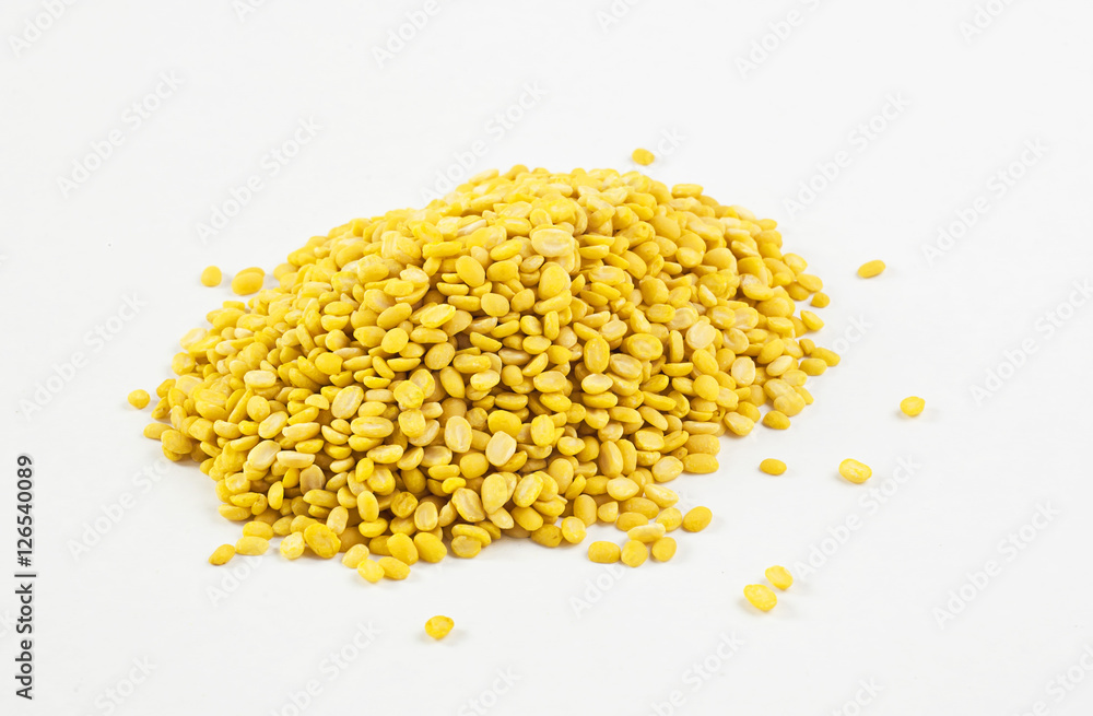 Beans, yellow on a white background. Beans, yellow on a white background.
