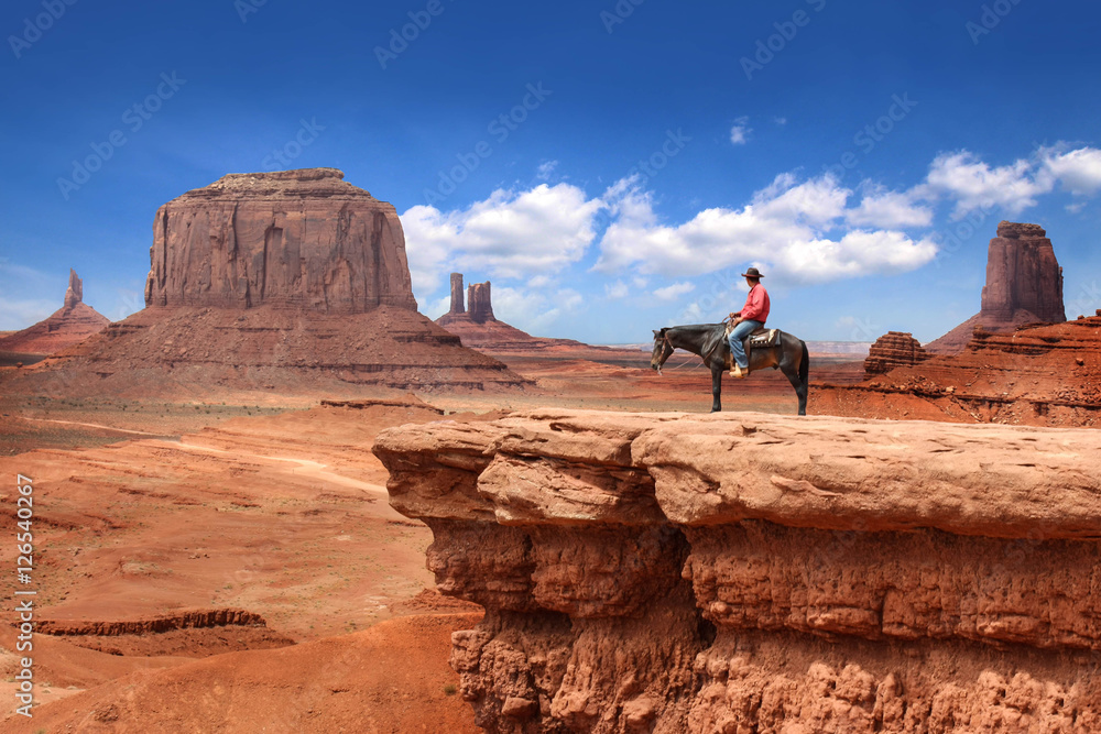 USA - Monument Valley / Cowboy on John Ford point