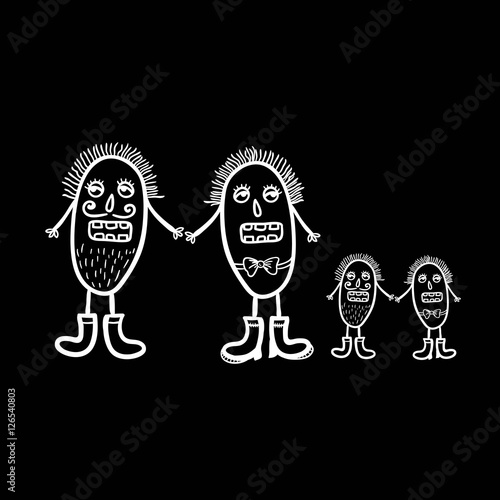 Cute microbes, vector illustration