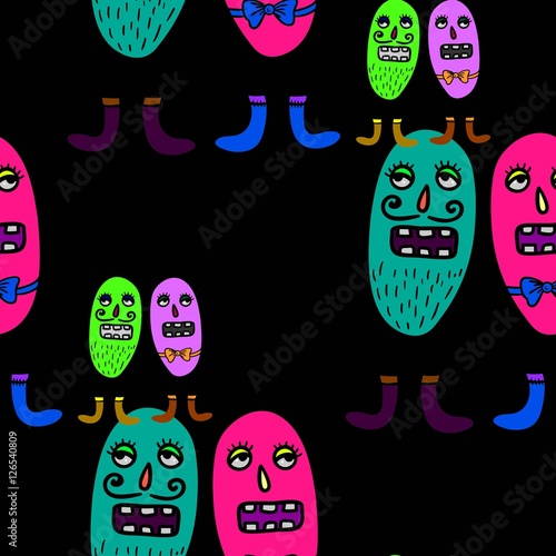 Microbes seamless pattern.