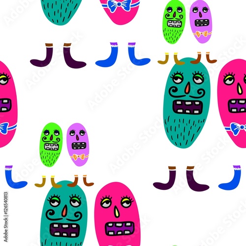 Microbes seamless pattern.