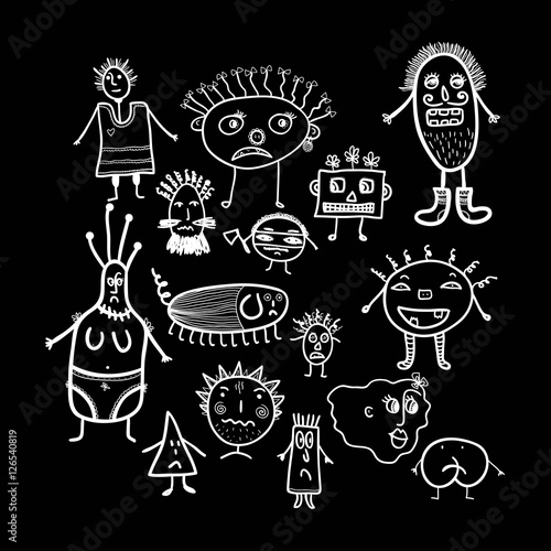 Vector cute microbes