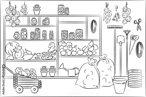 Sketch of larder