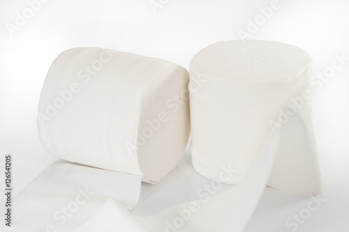 Tissue paper roll / Tissue paper roll on white background.