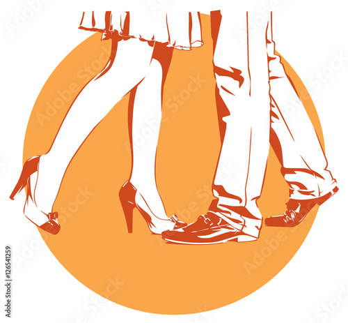 Obraz na płótnie womanish and masculine legs dance