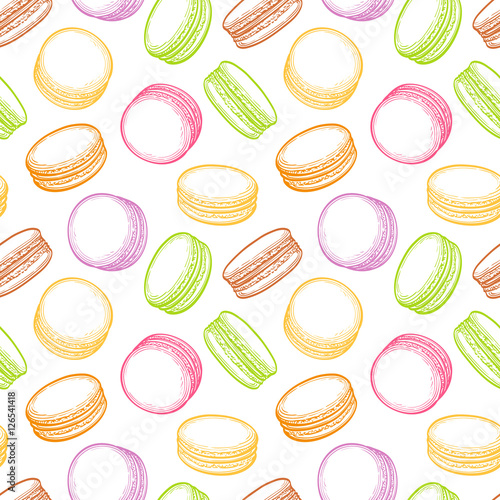 seamless pattern with macaroons. 
