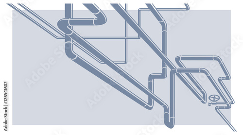 Industrial Vector pipeline construction