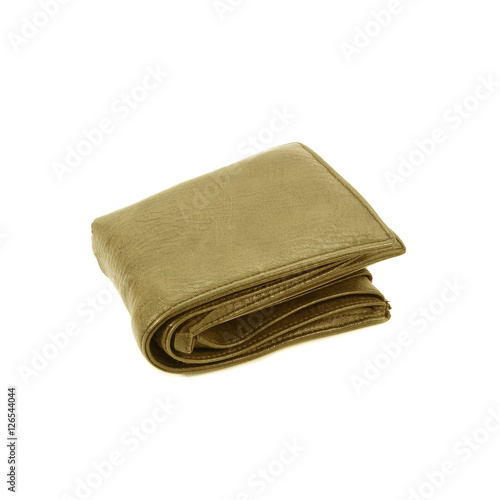 Old wallet isolated on white background