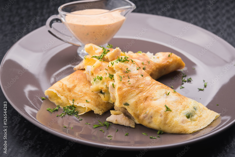 pancakes with chicken pancakes with chicken