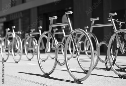 Photography Oslo bicycle parking yard monument background