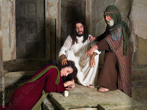Foto Bible scene with Mary of Bethany