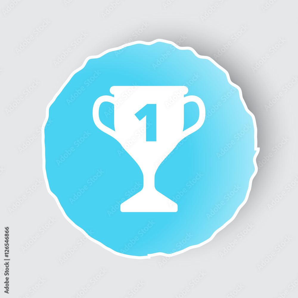 Blue app button with Trophy icon on white. Blue app button with Trophy icon on white.