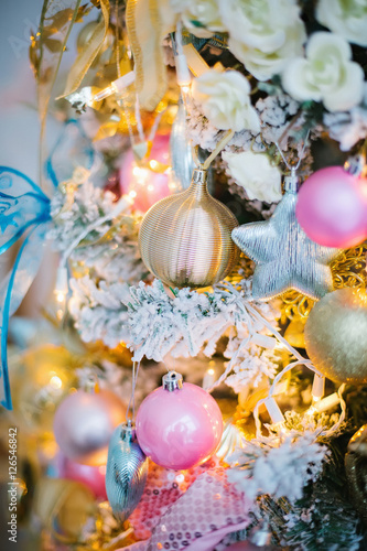 Christmas tree decorated with toys