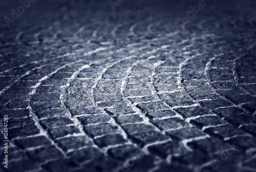 Diagonal medieval Norway dark blue pavement background