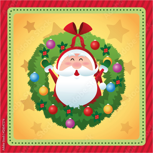 Santa cartoon icon. Christmas season card decoration and celebration theme. Colorful design. Vector illustration