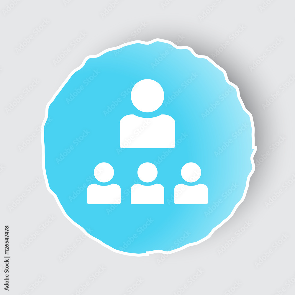 Blue app button with Organization icon on white. Blue app button with Organization icon on white.