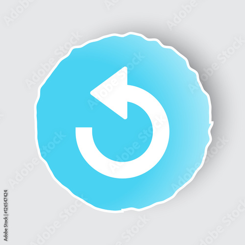 Blue app button with Undo icon on white.