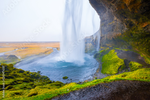 Waterfall  Seljalandsfoss  in South Iceland