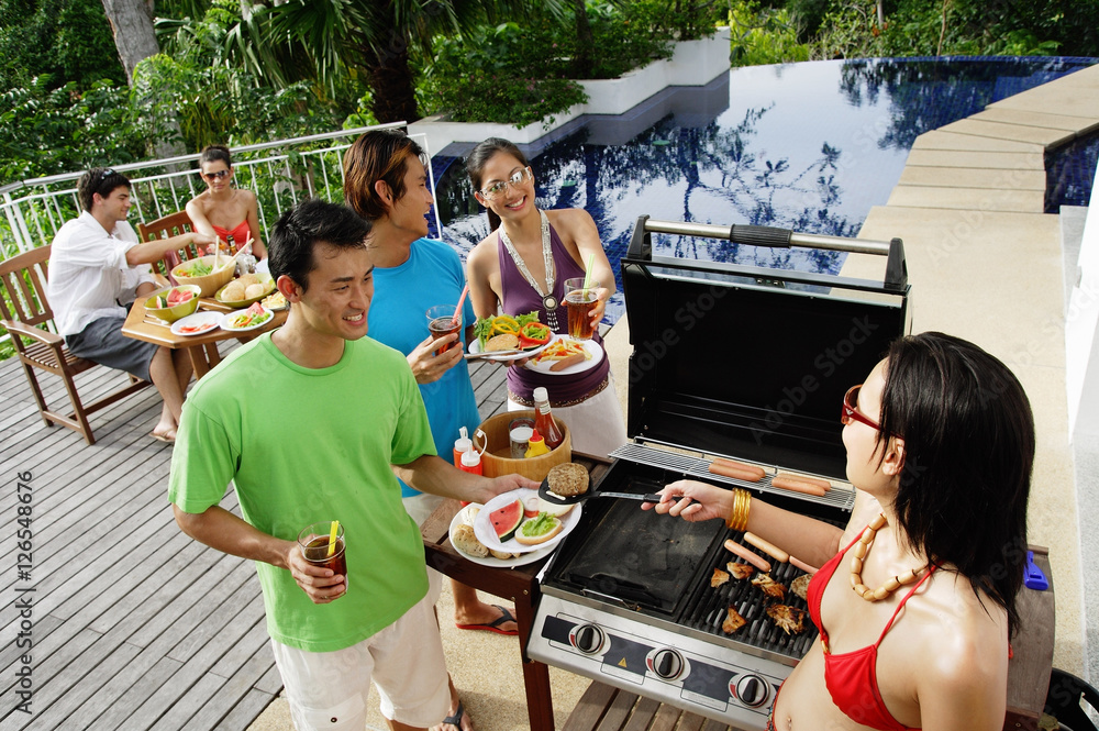 Friends at barbeque party