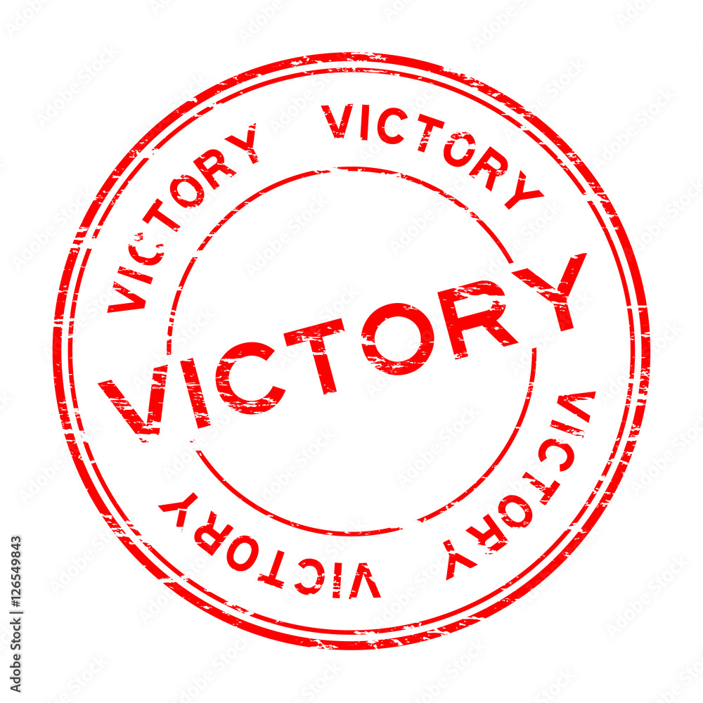 Grunge red victory round rubber stamp Grunge red victory round rubber stamp