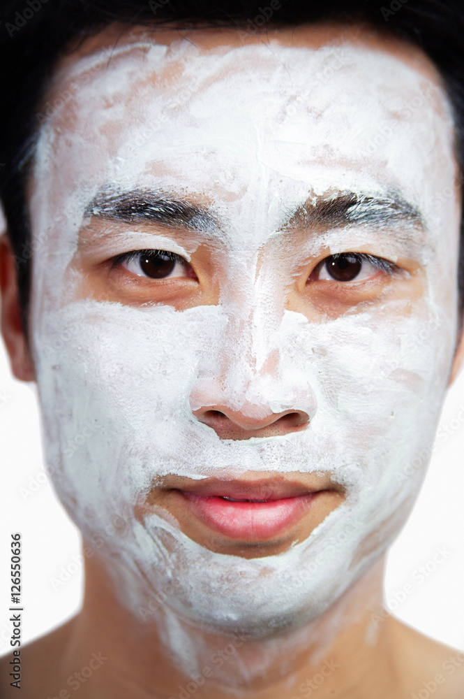 Fototapeta premium Man with face mask on